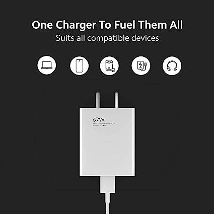 Mi 67W Sonic Charge Combo Mi Xiaomi Redmi Charger Superfast 6A Type C