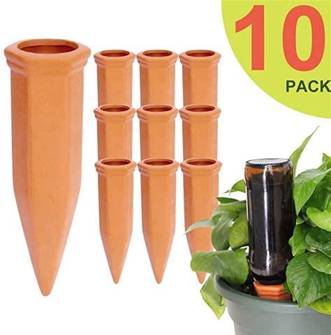 Vensovo 10pcs Terracotta Watering Spikes Automatic Self Watering