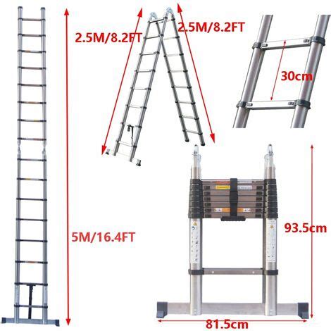 M Telescopic Ladder Diy Aluminum Alloy Portable Folding A Shape