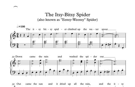 Itsy Bitsy Spider Arr Paul Taylor Sheet Music Phile Piano Solo