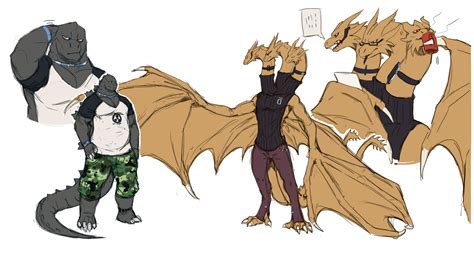 So We Already Have Anthro Mothra How About Anthro Godzilla And Ghidorah Rgodzilla