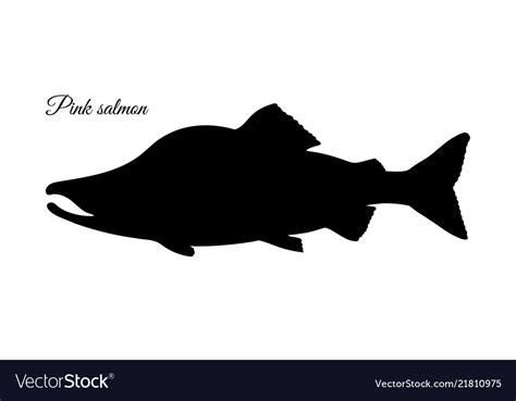 Silhouette Of Pink Humpback Salmon Royalty Free Vector Image