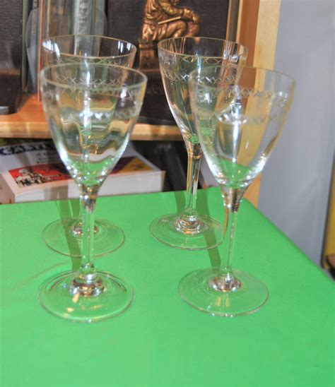 Antique Crystal Cordial Glasses Etsy