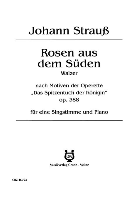 Rosen aus dem Süden op 388 de Johann Strauß Sohn acheter dans la