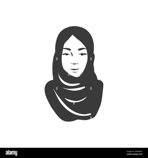 Muslim Arabic Islam Woman In Hijab And Abaya Portrait Stock Vector