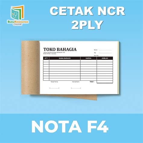 Jual Kertas Ncr Rangkap 2ply Custom Cetak Buku Blanko Formulir