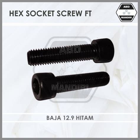 Jual Baja Hitam 12 9 Baut L M4 X 12 Hex Socket Screw M4x12 FT