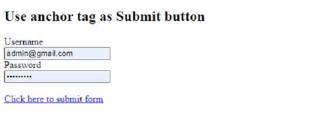 How To Use Anchor Tag As Submit Button Geeksforgeeks