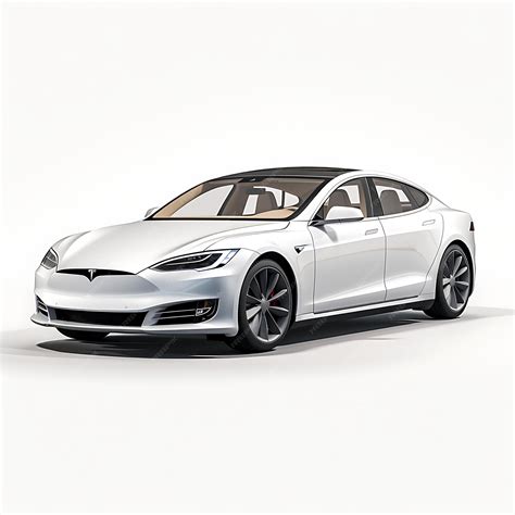 Coche aislado sobre fondo blanco tesla model s sedán eléctrico coche