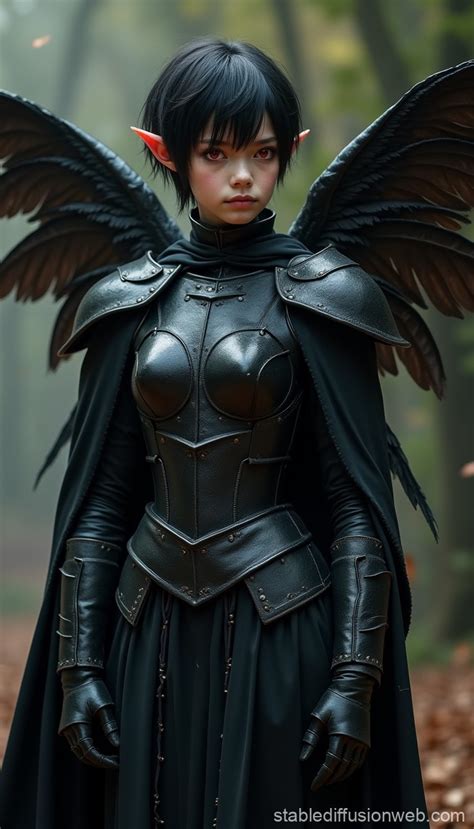 Dark Fairy In Leather Armor Stable Diffusion Online