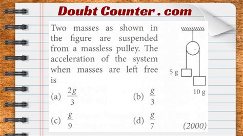 Two Masses As Shown In The Figure Are Suspended From A Mass Less Pulley