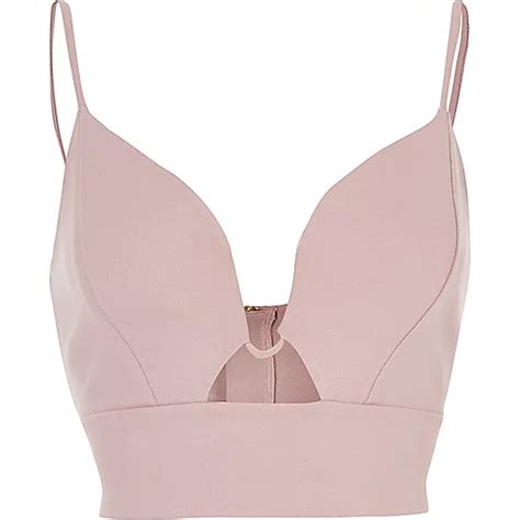 Blush Pink Plunge Bralette Crop Tops Bralets Tops Women