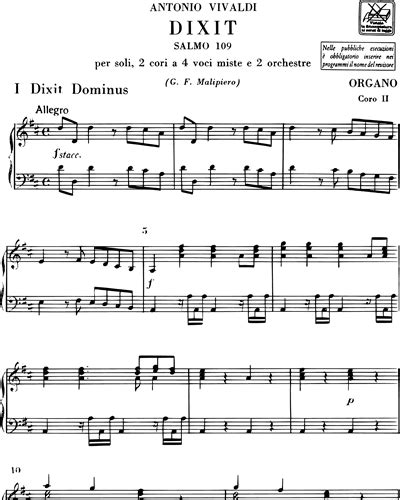 Dixit Dominus Salmo 109 RV 594 Sheet Music By Antonio Vivaldi Nkoda