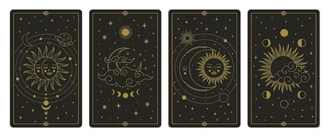 Cartas Del Tarot De La Luna Y El Sol Cartas De Cuerpos Celestes