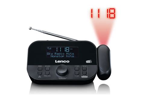 Lenco CR 615BK Clockradio Med Urprojektion FM DAB