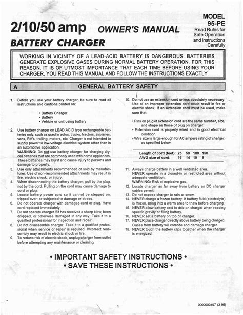 Schumacher Electric 95 Pe Owner S Manual Pdf Download Manualslib