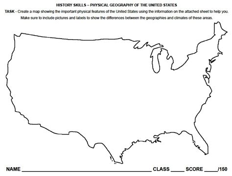 Mr Gray History: Classwork - Physical Map of United States.