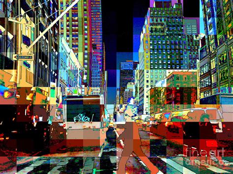 Psychedelic City Pop Art New York City Street Scene Photograph By