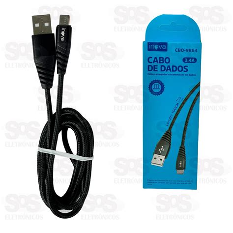 Cabo De Nylon Micro USB V8 3 4A 1 Metro Inova CBO 9864