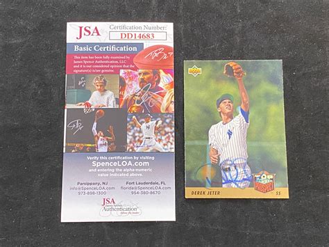 Lot JSA Certified Signed 1993 Upper Deck Top Prospect Derek Jeter