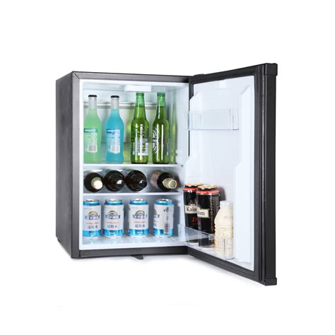 Electricity Solid Glass Door Black Absorption Technology Hotel Fridge