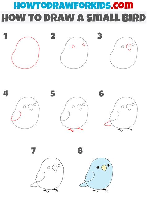 How to Draw a Small Bird - Easy Drawing Tutorial For Kids