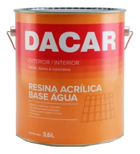 Resina Acrilica Base Agua 3 6 Litros Dacar Cor Cerâmica Onix