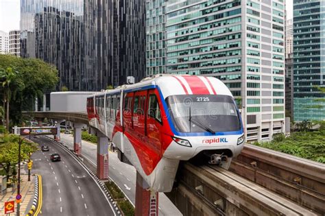 Kl Monorail Train At Raja Chulan Station Public Transport In Kuala