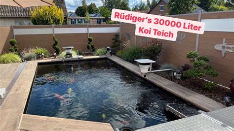 Rüdigers 30000 Liter Koi Teich mit Senect Steuerung vorbildlicher