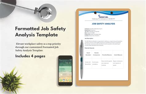 Formatted Job Safety Analysis Template in PDF, Word, Google Docs, PSD ...