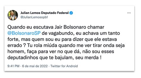 “me Processa Rola Miúda” Diz Julian Lemos A Filho De Bolsonaro Nas Redes Sociais Blog Do