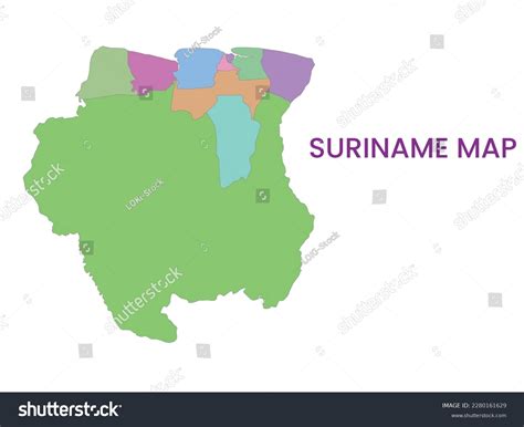 High Detailed Map Of Suriname Outline Map Of Royalty Free Stock