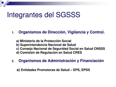 Ppt Sistema General De Seguridad Social En Salud Sgsss Powerpoint