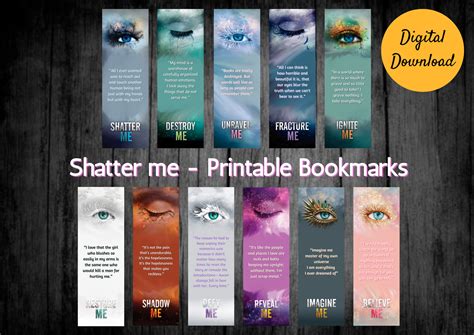 11 Printable Bookmarks Inspired By The Shatter Me Series By Tahereh