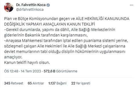 Bakan Koca Duyurdu Aile Hekimleri I In Kritik Teklif Son Dakika