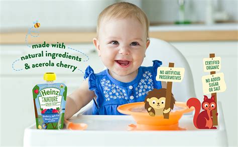 Heinz by Nature Organic Pea, Pear & Broccoli Puree Baby Food, 128ml (Pack of 6) : Amazon.ca ...