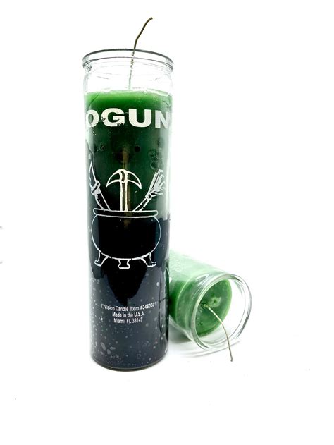 Orisha Ogun 7 Day Candle Greenblack Alchemy And Aura