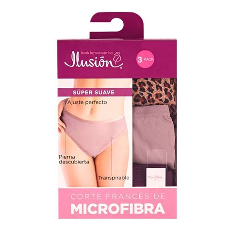 Pantaleta Ilusión para Mujer Algodón Súper Suave Multicolor 3 Piezas