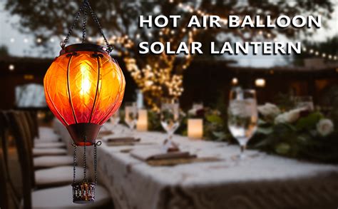 Pearlstar Hot Air Balloon Solar Lantern Outdoor Solar Hanging Lights