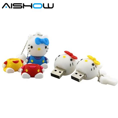 Free Shipping Genuine Special Silicone Cartoon Cat Usb Flash Drive 8gb Cute Girls Pen Drive 64gb