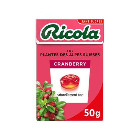 Bonbons Cranberry Sans Sucres Ricola 50 G Bam Courses Courses En