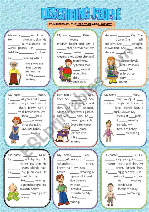 Describing People Esl Worksheet By Sandytita