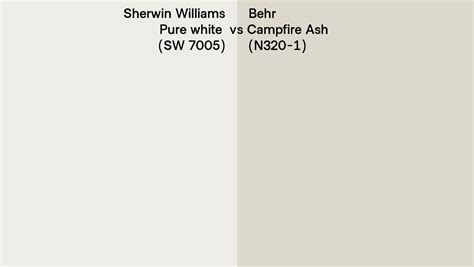 Sherwin Williams Pure White Sw Vs Behr Campfire Ash N