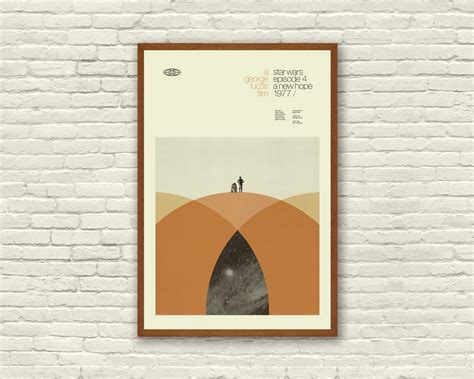 STAR WARS Inspired A New Hope Art Print Movie Poster Minimalist, Graphic, Mid Century Modern ...