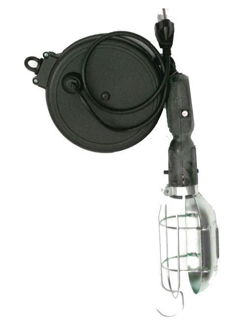 Drop Light On Retractable 20 Ft Electric Cord Reel