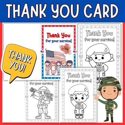 Thank You Veterans Card - Printable Patriotic Greeting Cards for ...