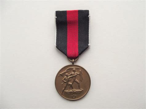 German St October Sudetenland Medal Ribbon Dbg Militaria