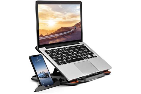 Buy Laptop Stand Adjustable Multi-Angle + Phone Stand Portable Foldable ...