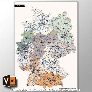 Postleitzahlen Karte Deutschland Grebemaps Kartographie Plz