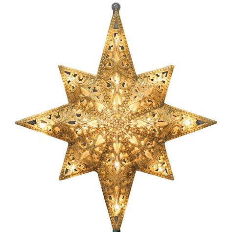 GE 11-in Star Gold Christmas Tree Topper in the Christmas Tree Toppers ...